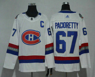 Men's Montreal Canadiens #67 Max Pacioretty White Authentic 2017 100 Classic Adidas Stitched NHL Jersey