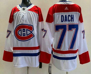 Men's Montreal Canadiens #77 Kirby Dach White Authentic Jersey