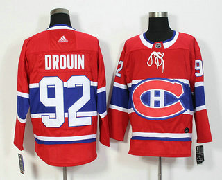 Men's Montreal Canadiens #92 Jonathan Drouin Red 2017-2018 Hockey Adidas Stitched NHL Jersey