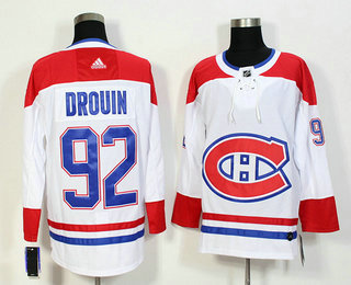 Men's Montreal Canadiens #92 Jonathan Drouin White 2017-2018 Hockey Adidas Stitched NHL Jersey