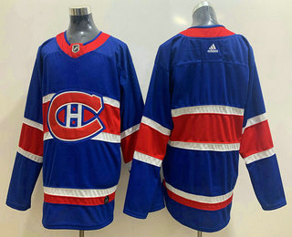 Men's Montreal Canadiens Blank Blue Adidas 2020-21 Alternate Authentic Player NHL Jersey