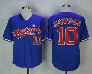 Men's Montreal Expos #10 Andre Dawson Navy Blue Mesh BP Throwback Stitched MLB Majestic Cooperstown Collection Jersey