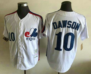 Men's Montreal Expos #10 Andre Dawson White Throwback Jersey