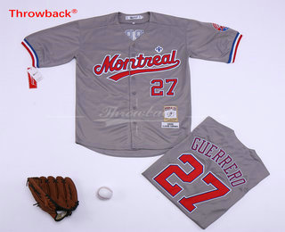 Men's Montreal Expos #27 Vladimir Guerrero Grey 2000 Throwback Jersey