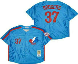 Men's Montreal Expos #37 Steve Rodgers Blue 1982 Throwback Jersey