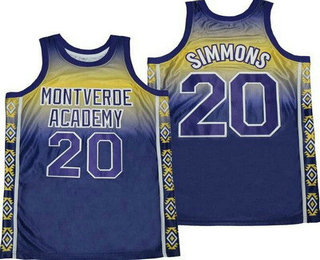 Men's Montverde Academy Eagles #20 Ben Simmons Navy Basketball Jersey