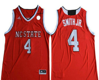 Men's NC State Wolfpack #4 Dennis Smith Jr. Red College Basketball 2017 adidas Swingman Stitched NCAA Jersey