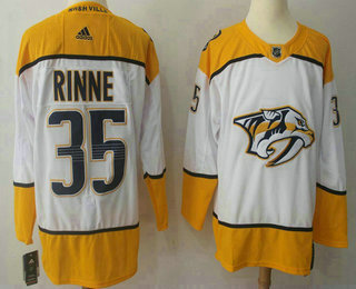 Men's Nashville Predators #35 Pekka Rinne White 2017-2018 Hockey Adidas Stitched NHL Jersey