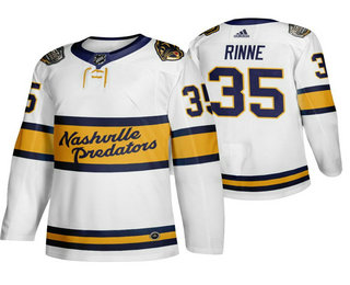 Men's Nashville Predators #35 Pekka Rinne White 2020 Winter Classic adidas Hockey Stitched NHL Jersey