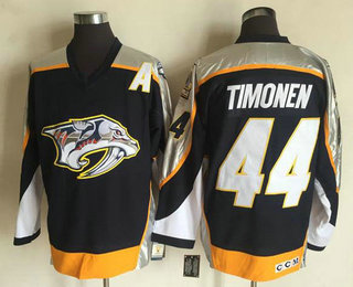 Men's Nashville Predators #44Kimmo Timonen Navy Blue 1998-99 Throwback Adidas Stitched NHL CCM Vintage Hockey Jersey