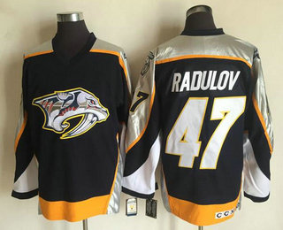 Men's Nashville Predators #47 Alexander Radulov Navy Blue 1998-99 Throwback Adidas Stitched NHL CCM Vintage Hockey Jersey