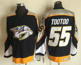 Men's Nashville Predators #55 Jordin Tootoo Navy Blue 1998-99 Throwback Adidas Stitched NHL CCM Vintage Hockey Jersey