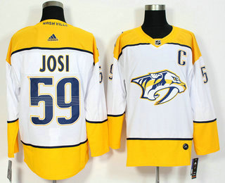 Men's Nashville Predators #59 Roman Josi White 2017-2018 Hockey Adidas Stitched NHL Jersey