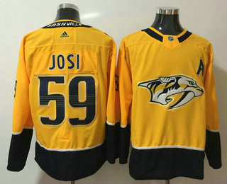 Men's Nashville Predators #59 Roman Josi Yellow Home 2017-2018 Hockey Adidas Stitched NHL Jersey