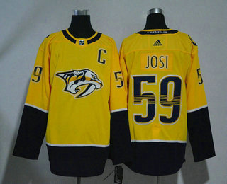 Men's Nashville Predators #59 Roman Josi Yellow Witch C Patch Home 2017-2018 Hockey Adidas Stitched NHL Jersey