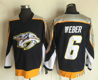 Men's Nashville Predators #6 Shea Weber Navy Blue 1998-99 Throwback Adidas Stitched NHL CCM Vintage Hockey Jersey