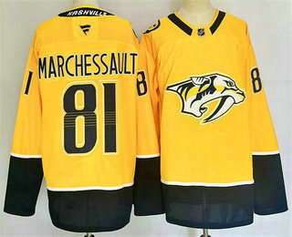 Men's Nashville Predators #81 Jonathan Marchessault Gold 2024 Home Stitched Jersey