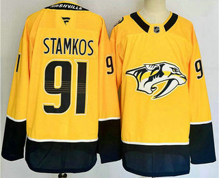 Men's Nashville Predators #91 Steven Stamkos Yellow 2024 Stitched Jersey