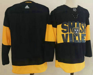 Men's Nashville Predators Blank Black 2022 Stadium Series adidas Stitched NHL Jersey