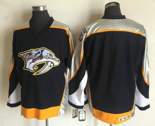 Men's Nashville Predators Blank Navy Blue 1998-99 Throwback Adidas Stitched NHL CCM Vintage Hockey Jersey