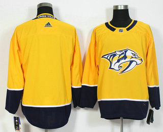 Men's Nashville Predators Blank Yellow Home 2017-2018 Hockey Adidas Stitched NHL Jersey