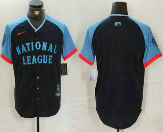 Men's National League Blank Navy 2024 All Star Limited Stitched Baseball Jersey