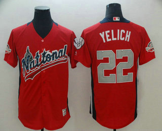 Men's National League Milwaukee Brewers #22 Christian Yelich Red 2018 MLB All-Star Game Home Run Derby Player Jersey