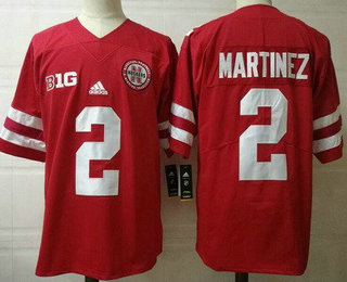 Men's Nebraska Cornhuskers #2 Adrian Martinez Red College Football Jersey