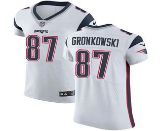 Men's New England Patriot #87 Rob Gronkowski White Men's Stitched NFL Vapor Untouchable Elite Jersey