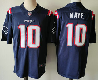 Men's New England Patriots #10 Drake Maye Navy Blue Vapor Stitched Limited Jersey
