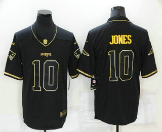 Men's New England Patriots #10 Mac Jones Black Gold 2020 Salute To Service Stitched NFL Nike Limited Jersey