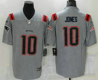 Men's New England Patriots #10 Mac Jones Grey 2021 Inverted Legend Stitched NFL Nike Limited Jersey