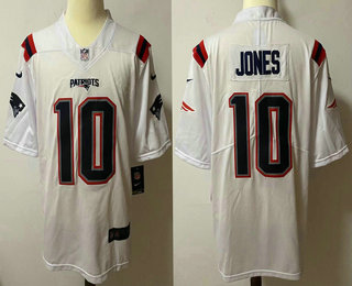 Men's New England Patriots #10 Mac Jones White 2021 NEW Vapor Untouchable Stitched NFL Nike Limited Jersey