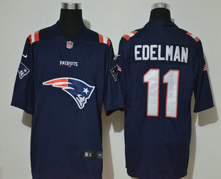 Men's New England Patriots #11 Julian Edelman Navy Blue 2020 Team Logo Vapor Untouchable Stitched NFL Nike Fashion Limited Jersey