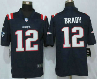 Men's New England Patriots #12 Tom Brady Navy Blue 2016 Color Rush Stitched NFL Nike Limited Jersey