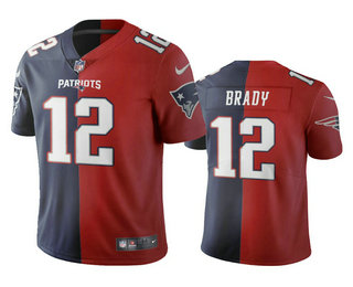 Men's New England Patriots #12 Tom Brady Navy Red Vapor NFL Nike Limited Jersey