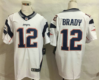 Men's New England Patriots #12 Tom Brady White 2017 Vapor Untouchable Stitched NFL Nike Elite Jersey