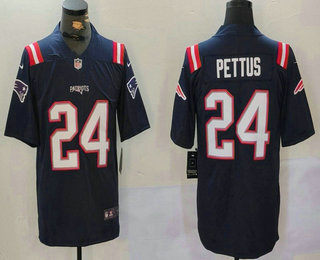 Men's New England Patriots #24 Dell Pettus Limited Navy Vapor Jersey