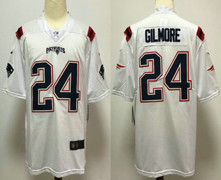 Men's New England Patriots #24 Stephon Gilmore White 2020 NEW Vapor Untouchable Stitched NFL Nike Limited Jersey