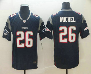 Men's New England Patriots #26 Sony Michel Navy Blue 2017 Vapor Untouchable Stitched NFL Nike Limited Jersey