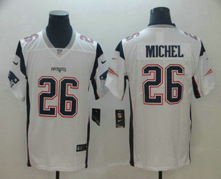 Men's New England Patriots #26 Sony Michel White 2017 Vapor Untouchable Stitched NFL Nike Limited Jersey