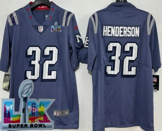 Men's New England Patriots #32 TreVeyon Henderson Limited Gray Rivalries Super Bowl LX Vapor Jersey