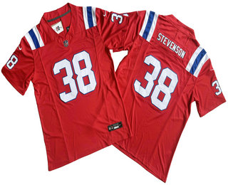 Men's New England Patriots #38 Rhamondre Stevenson Limited Red FUSE Vapor Jersey