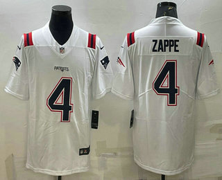 Men's New England Patriots #4 Bailey Zappe White 2022 NEW Vapor Untouchable Stitched NFL Nike Limited Jersey