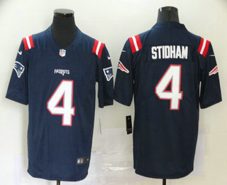 Men's New England Patriots #4 Jarrett Stidham Navy Blue 2020 NEW Vapor Untouchable Stitched NFL Nike Limited Jersey