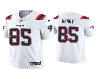 Men's New England Patriots #85 Hunter Henry 2021 White Vapor Untouchable Limited Stitched Jersey