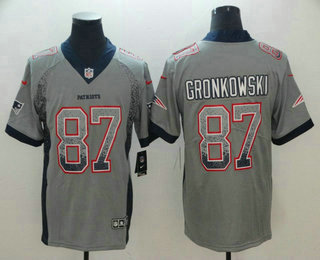 Men's New England Patriots #87 Rob Gronkowski Grey 2018 Fashion Drift Color Rush Stitched NFL Nike Limited Jersey