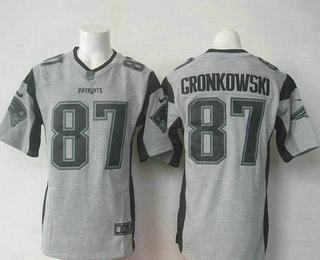 Men's New England Patriots #87 Rob Gronkowski Nike Gray Gridiron 2015 NFL Gray Limited Jersey