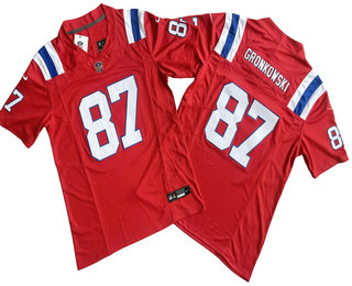 Men's New England Patriots #87 Rob Gronkowski Red 2023 FUSE Vapor Limited Stitched Jersey
