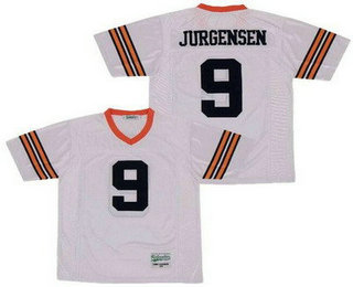 Men's New Hanover High School #9 Sonny Jurgensen White Football Jersey